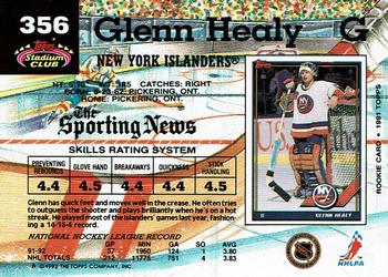 1992-93 Stadium Club #356 Glenn Healy Back
