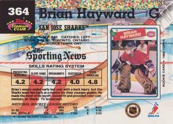 1992-93 Stadium Club #364 Brian Hayward Back