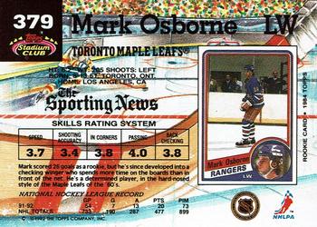 1992-93 Stadium Club #379 Mark Osborne Back