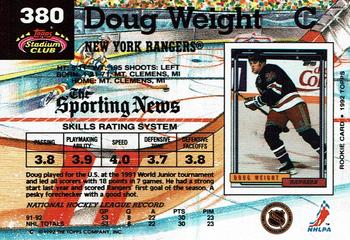 1992-93 Stadium Club #380 Doug Weight Back
