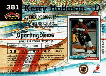 1992-93 Stadium Club #381 Kerry Huffman Back