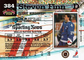 1992-93 Stadium Club #384 Steven Finn Back