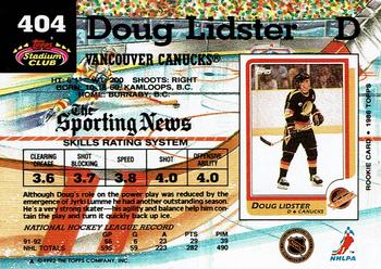 1992-93 Stadium Club #404 Doug Lidster Back