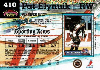 1992-93 Stadium Club #410 Pat Elynuik Back