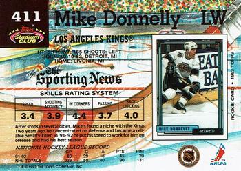 1992-93 Stadium Club #411 Mike Donnelly Back