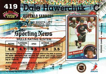 1992-93 Stadium Club #419 Dale Hawerchuk Back