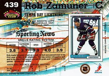 1992-93 Stadium Club #439 Rob Zamuner Back