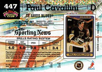 1992-93 Stadium Club #447 Paul Cavallini Back