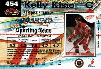 1992-93 Stadium Club #454 Kelly Kisio Back