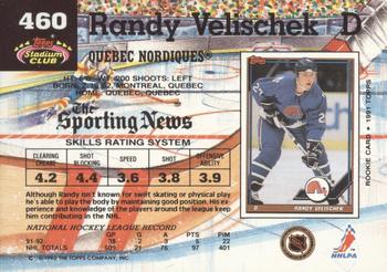 1992-93 Stadium Club #460 Randy Velischek Back