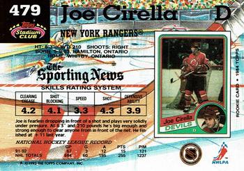 1992-93 Stadium Club #479 Joe Cirella Back