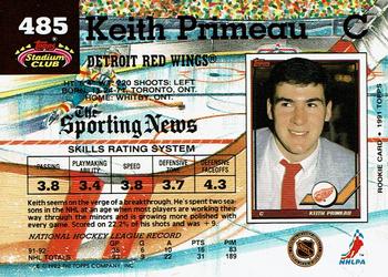 1992-93 Stadium Club #485 Keith Primeau Back