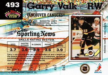 1992-93 Stadium Club #493 Garry Valk Back