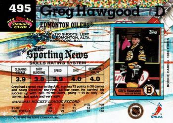 1992-93 Stadium Club #495 Greg Hawgood Back