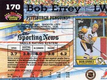 1992-93 Stadium Club #170 Bob Errey Back