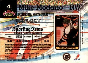 1992-93 Stadium Club #4 Mike Modano Back