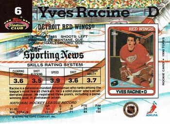 1992-93 Stadium Club #6 Yves Racine Back