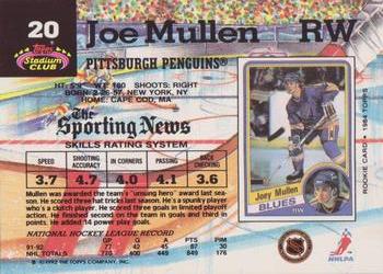 1992-93 Stadium Club #20 Joe Mullen Back