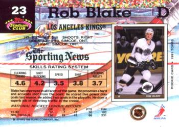 1992-93 Stadium Club #23 Rob Blake Back