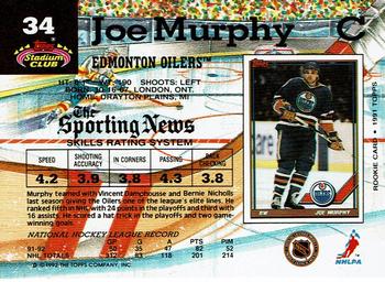 1992-93 Stadium Club #34 Joe Murphy Back
