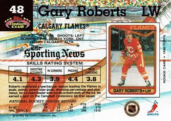 1992-93 Stadium Club #48 Gary Roberts Back