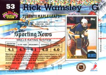 1992-93 Stadium Club #53 Rick Wamsley Back