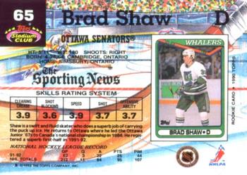 1992-93 Stadium Club #65 Brad Shaw Back