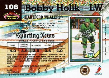 1992-93 Stadium Club #106 Bobby Holik Back