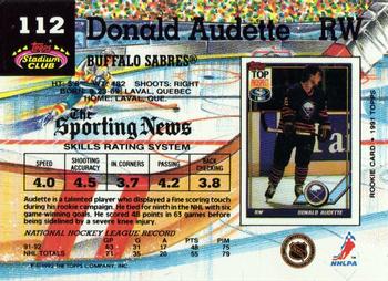 1992-93 Stadium Club #112 Donald Audette Back
