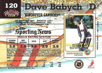 1992-93 Stadium Club #120 Dave Babych Back
