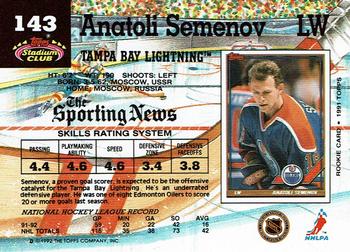 1992-93 Stadium Club #143 Anatoli Semenov Back