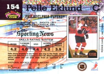 1992-93 Stadium Club #154 Pelle Eklund Back