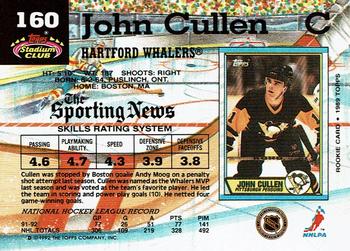 1992-93 Stadium Club #160 John Cullen Back