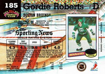 1992-93 Stadium Club #185 Gordie Roberts Back