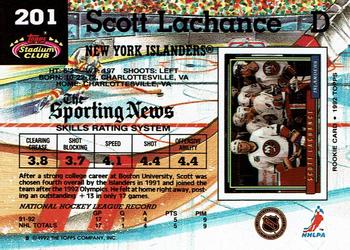 1992-93 Stadium Club #201 Scott Lachance Back