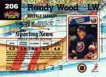 1992-93 Stadium Club #206 Randy Wood Back