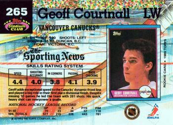 1992-93 Stadium Club #265 Geoff Courtnall Back