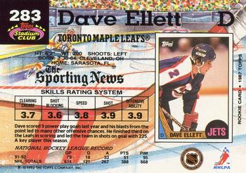 1992-93 Stadium Club #283 Dave Ellett Back