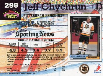 1992-93 Stadium Club #298 Jeff Chychrun Back