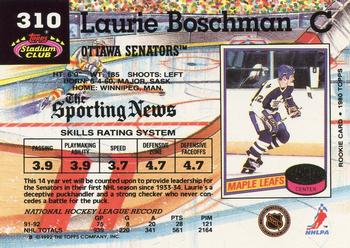 1992-93 Stadium Club #310 Laurie Boschman Back
