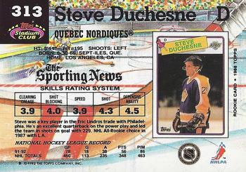 1992-93 Stadium Club #313 Steve Duchesne Back
