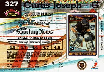 1992-93 Stadium Club #327 Curtis Joseph Back