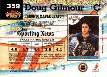 1992-93 Stadium Club #359 Doug Gilmour Back
