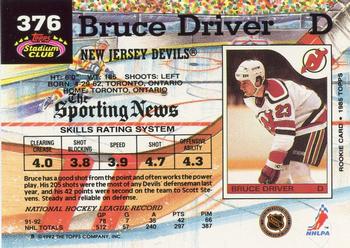 1992-93 Stadium Club #376 Bruce Driver Back