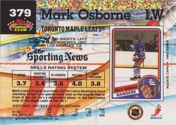 1992-93 Stadium Club #379 Mark Osborne Back