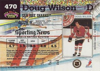 1992-93 Stadium Club #470 Doug Wilson Back