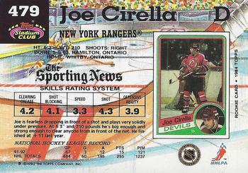 1992-93 Stadium Club #479 Joe Cirella Back