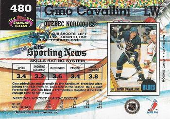 1992-93 Stadium Club #480 Gino Cavallini Back