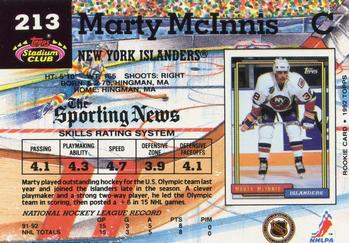 1992-93 Stadium Club #213 Marty McInnis Back