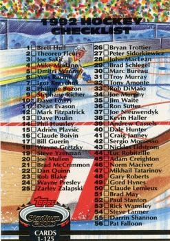 1992-93 Stadium Club #239 Checklist: 1-125 Front